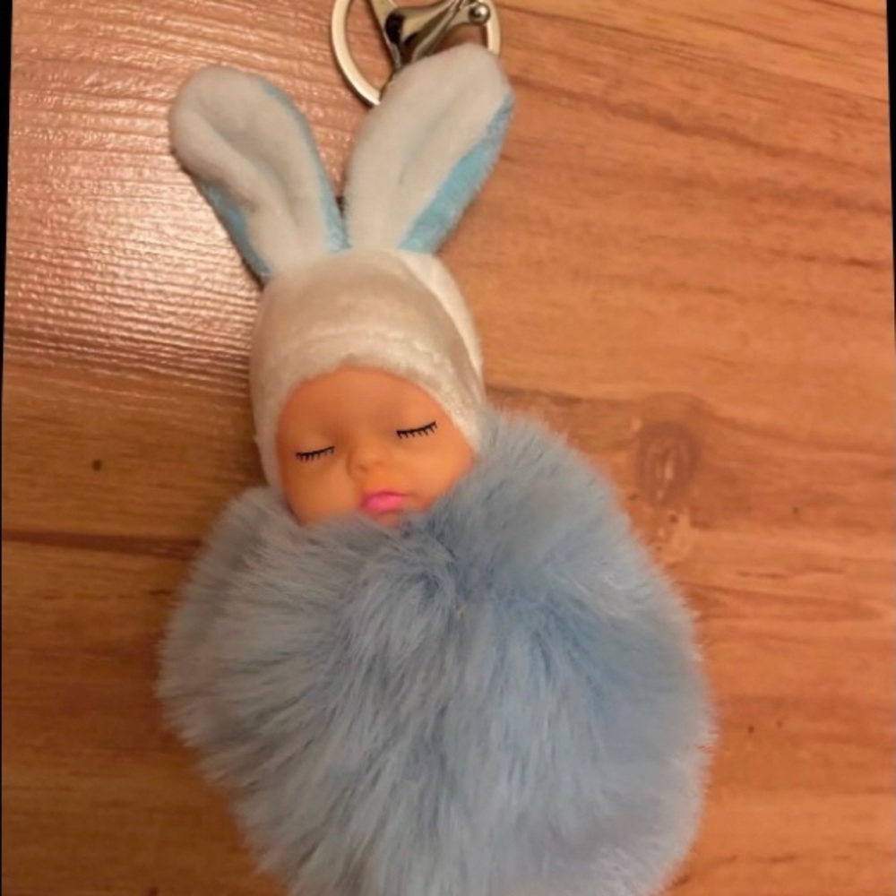 Blue Easter Bunny Sweet Sleeping Baby